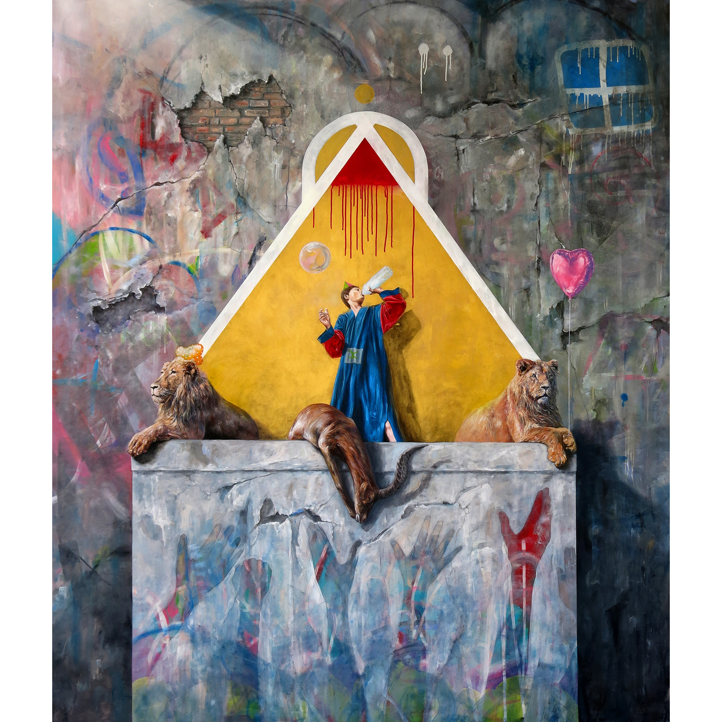 JONATHAN_OUISSE_the king speech - acrylic and spray paint on canvas - 240 x 200 cm copie