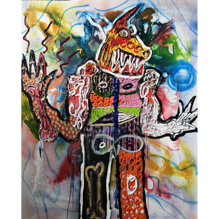 David_DJORDJEVIC_Le maître de l'eau 160x130cm huile et aérosol sur toile de lin